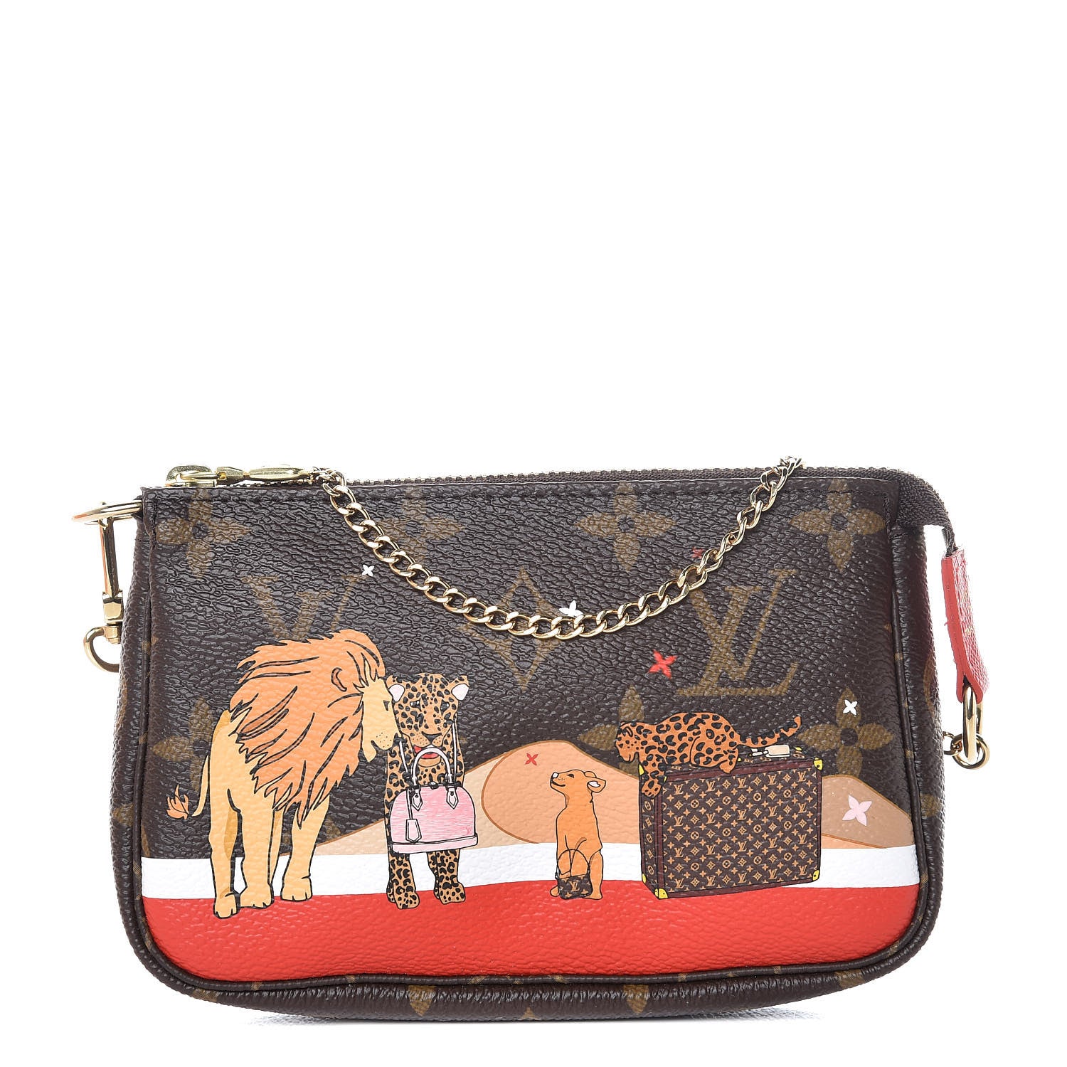 Louis Vuitton Monogram 2018 Christmas Animation Mini Cats Pochette Accessories 1 of 9