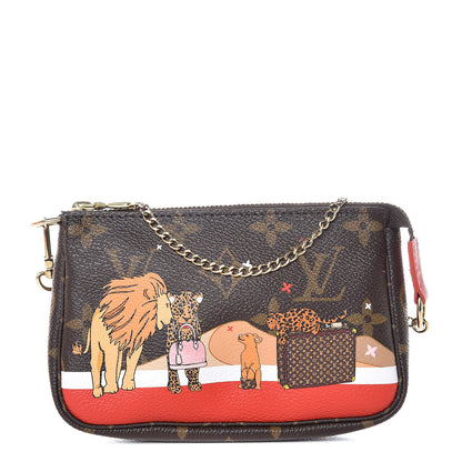 Louis Vuitton Monogram 2018 Christmas Animation Mini Cats Pochette Accessories 1 of 9