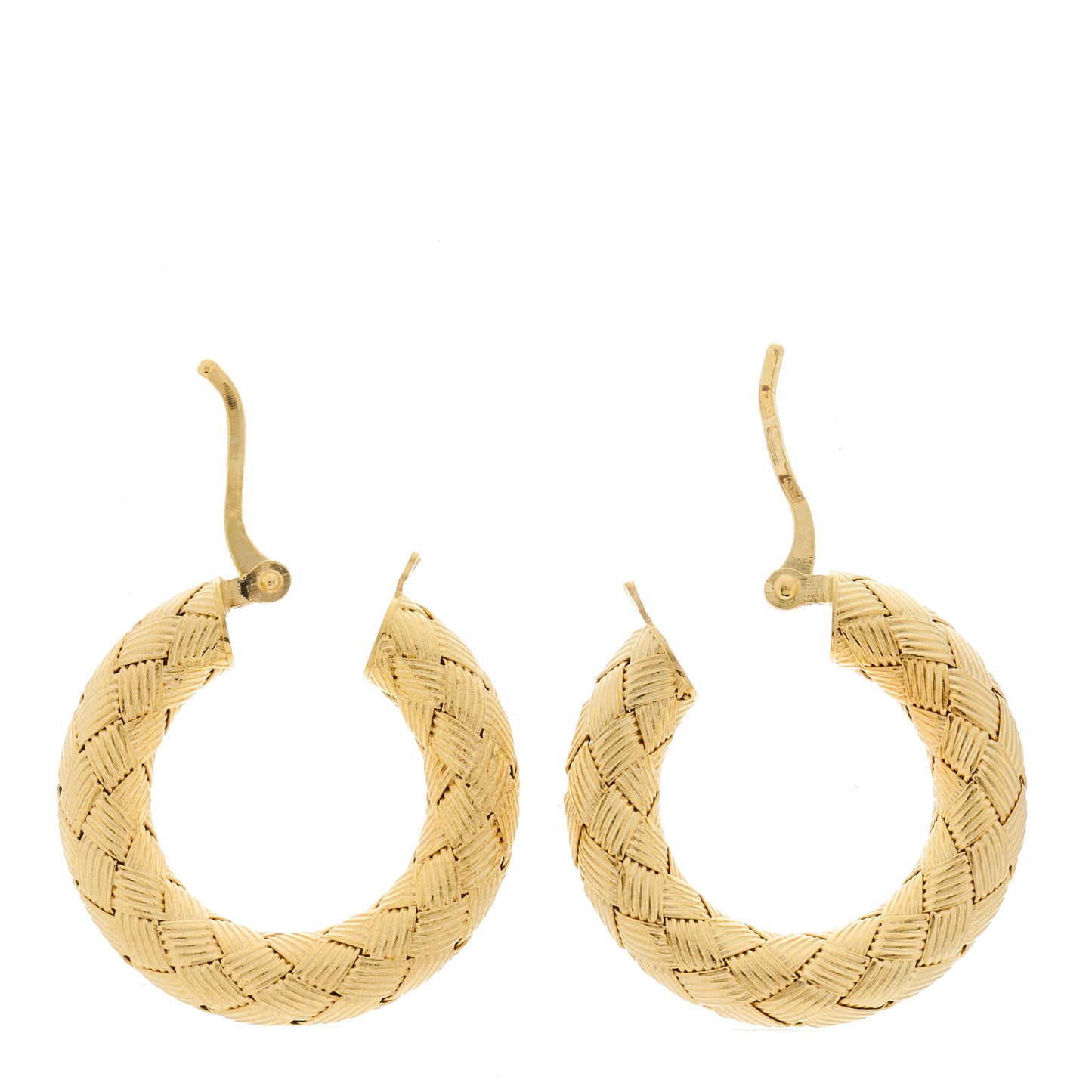 18K Yellow Gold Medium Woven Hoop Earrings