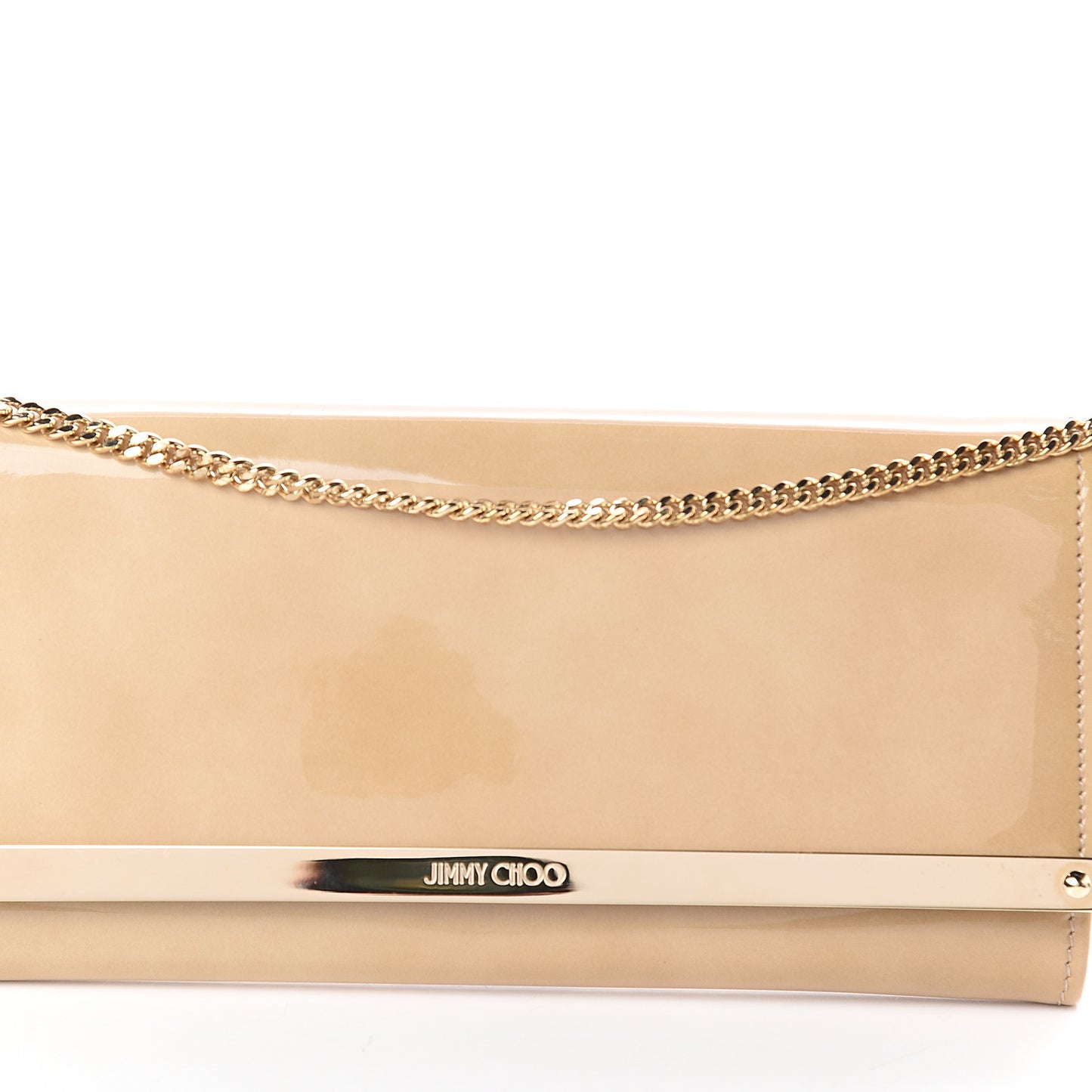 Patent Suede Milla Wallet on Chain Nude