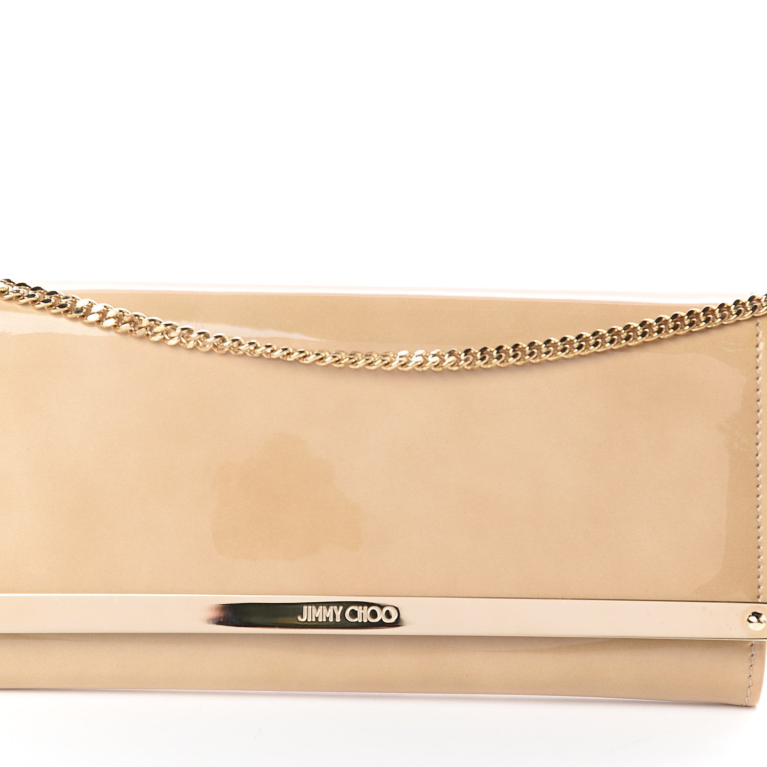Jimmy Choo Patent Suede Milla Wallet on Chain Nude 6 of 6
