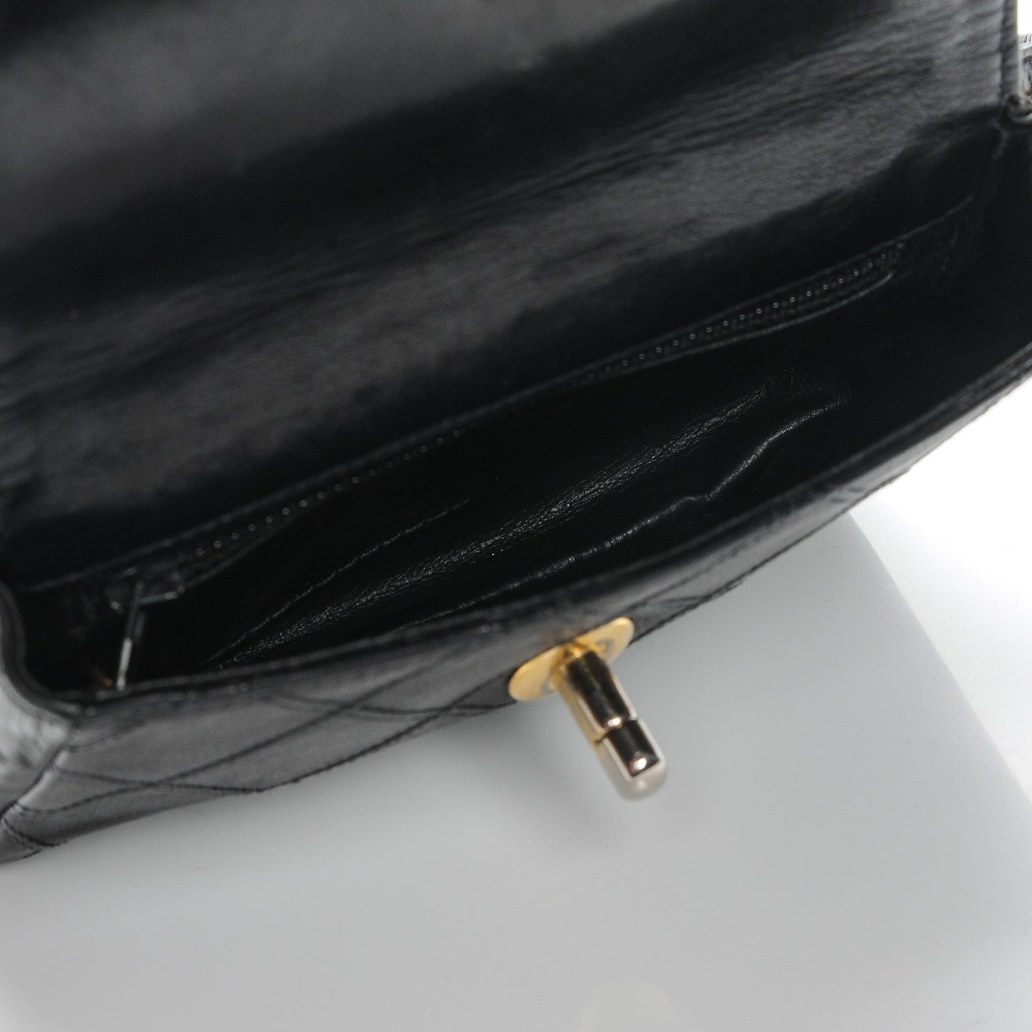 Lambskin Diamond Stitched Flap Waist Chain Belt Bag Black