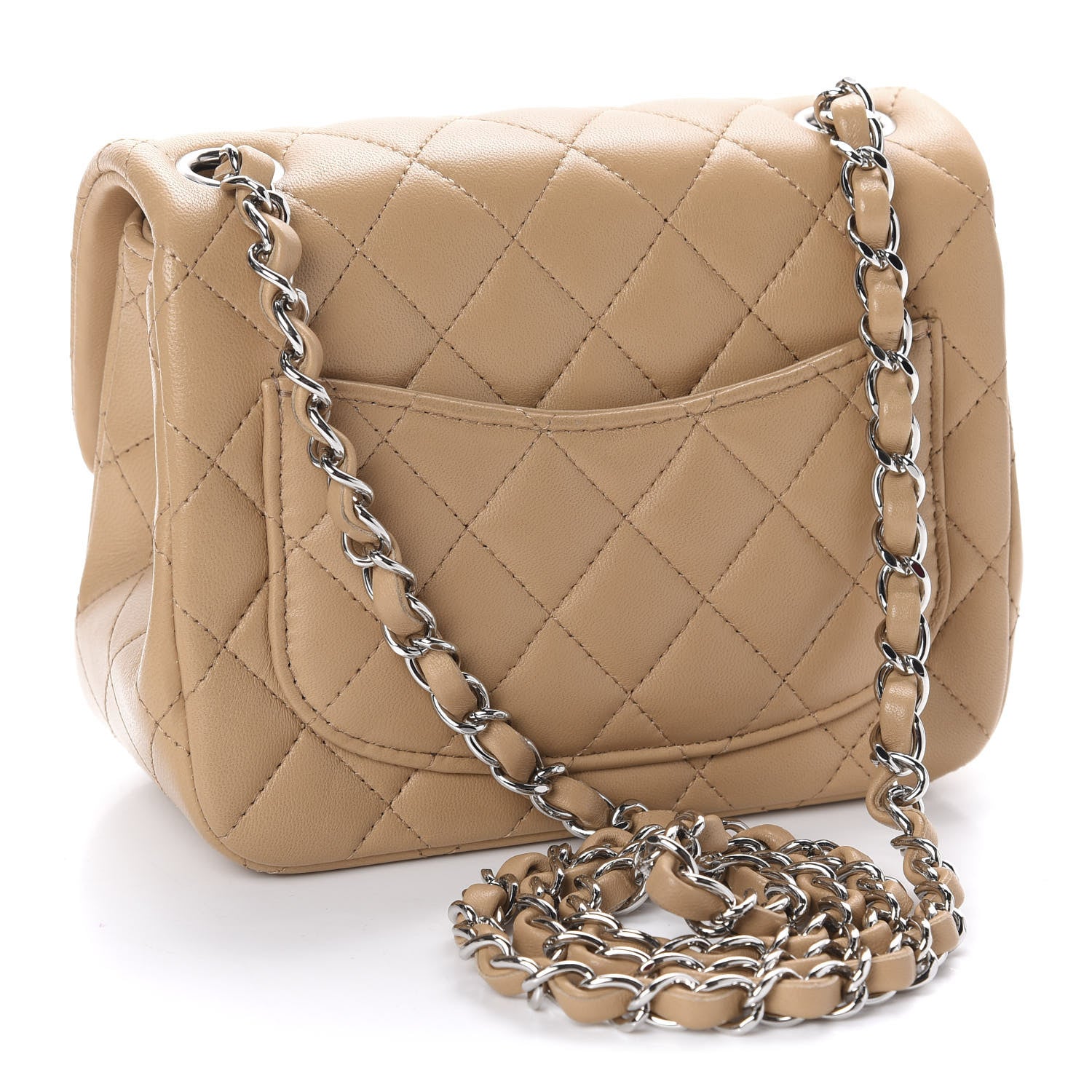 Chanel Lambskin Quilted Mini Square Flap Beige 3 of 11