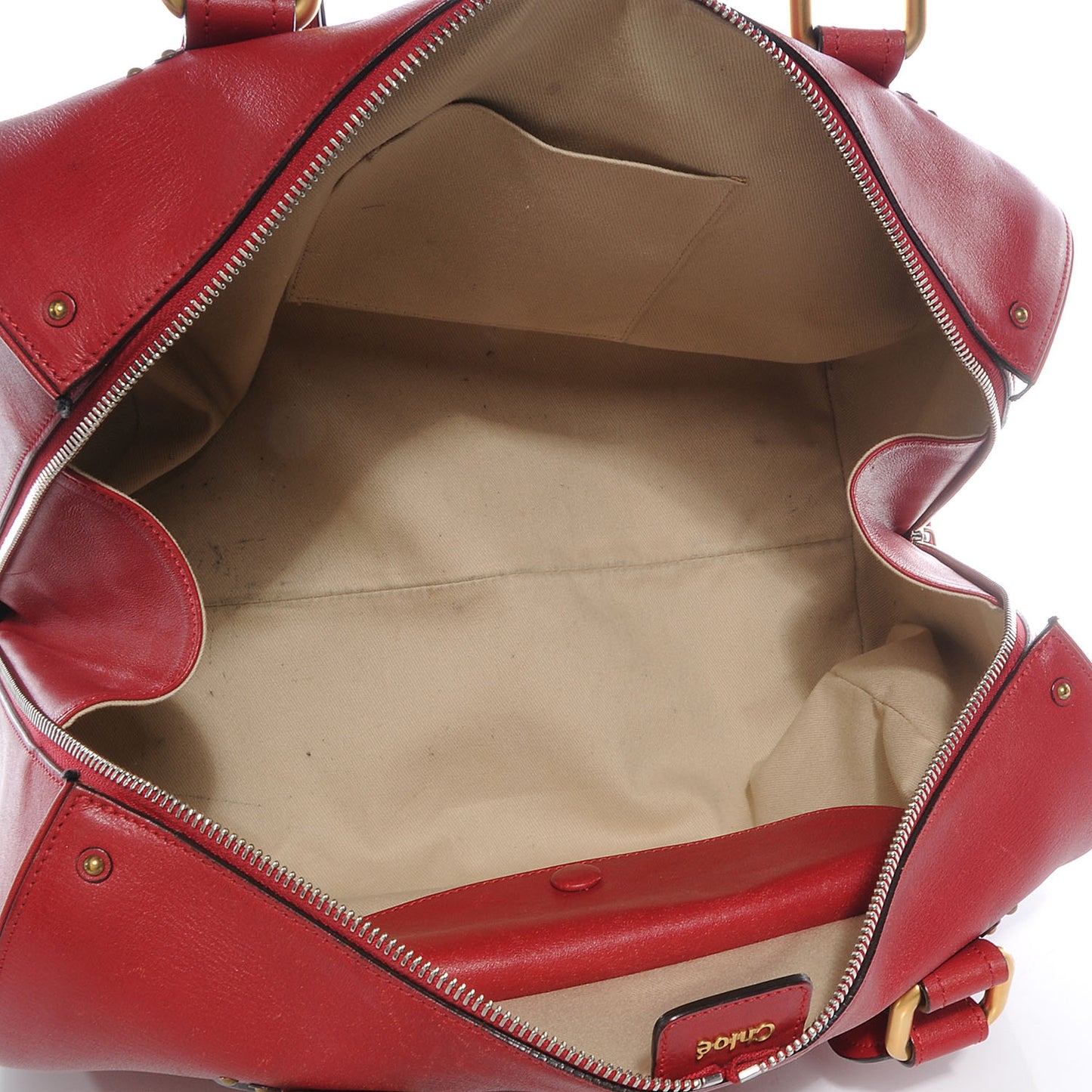 Calfskin Aurore Duffle Bag Vermillion Red