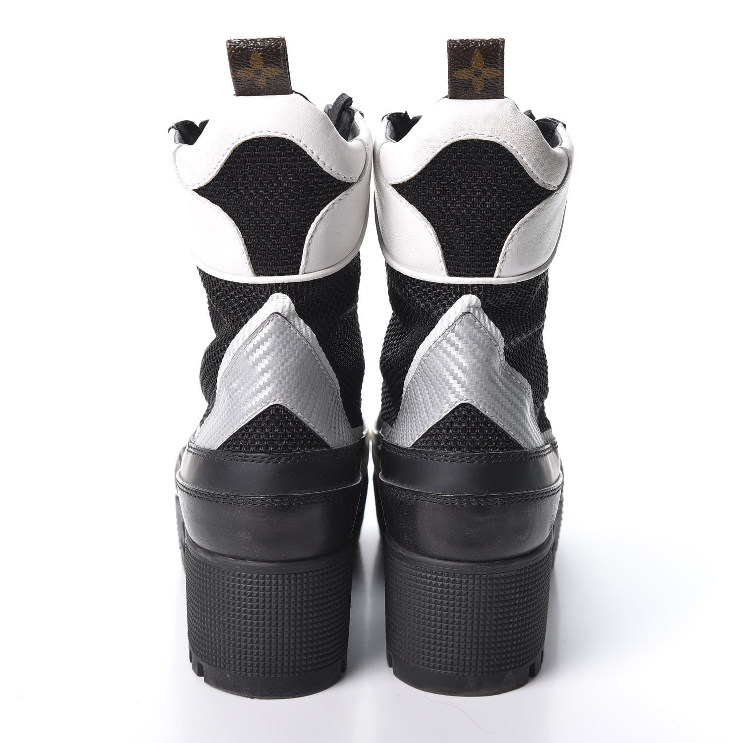 Louis Vuitton Calfskin Technical Nylon Laureate Platform Desert Boot 38 Black White 5 of 10