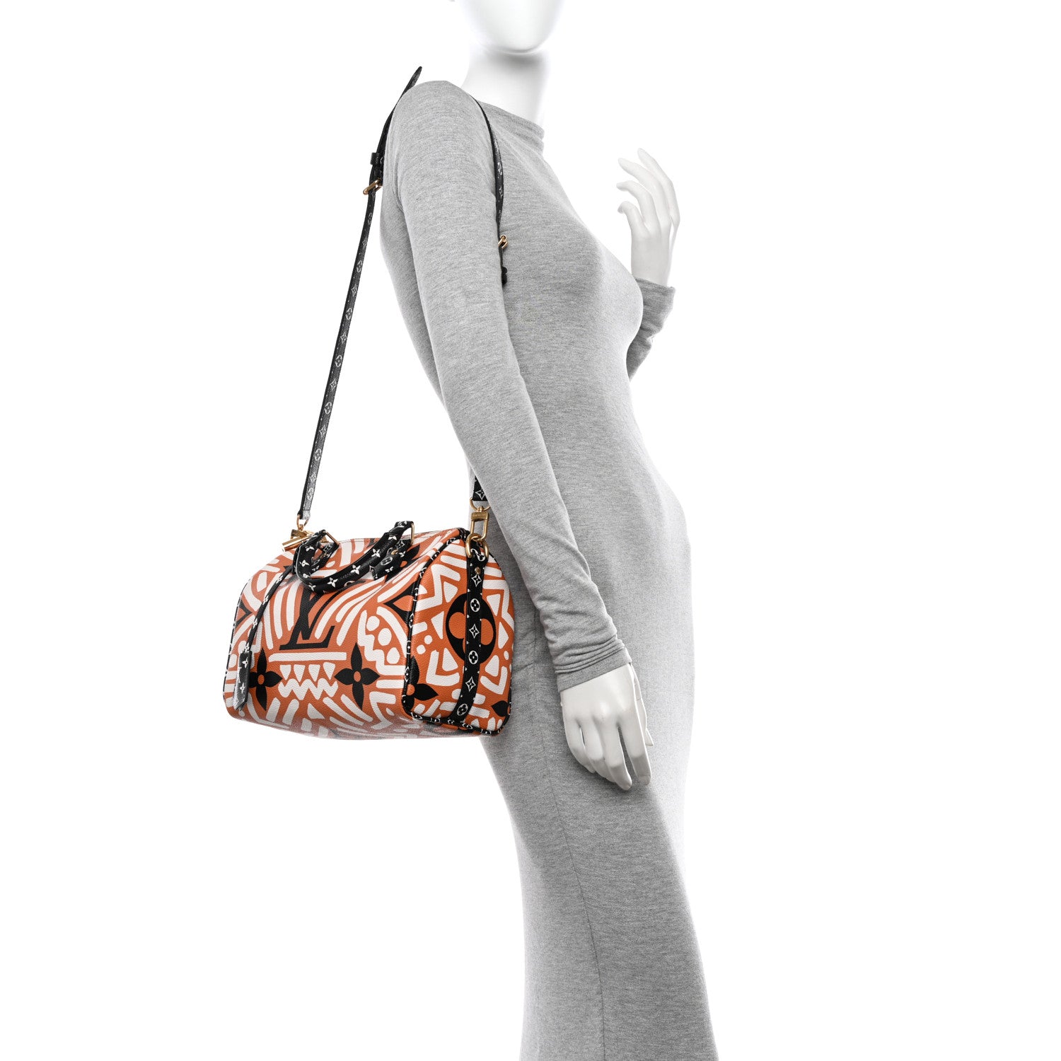 Louis Vuitton Monogram Giant Crafty Speedy Bandouliere 25 Creme Caramel 2 of 9