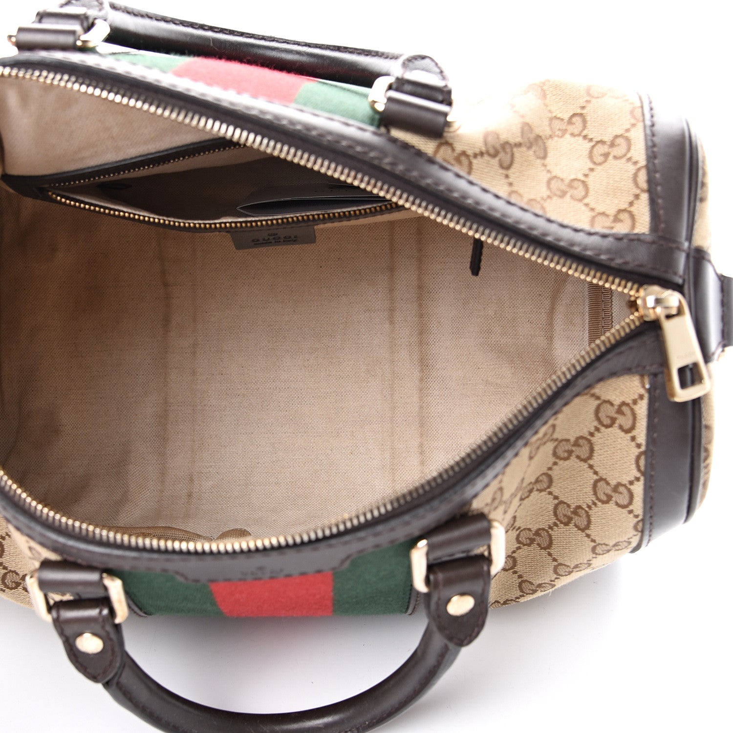 Gucci Monogram Vintage Web Medium Boston Dark Brown 4 of 21