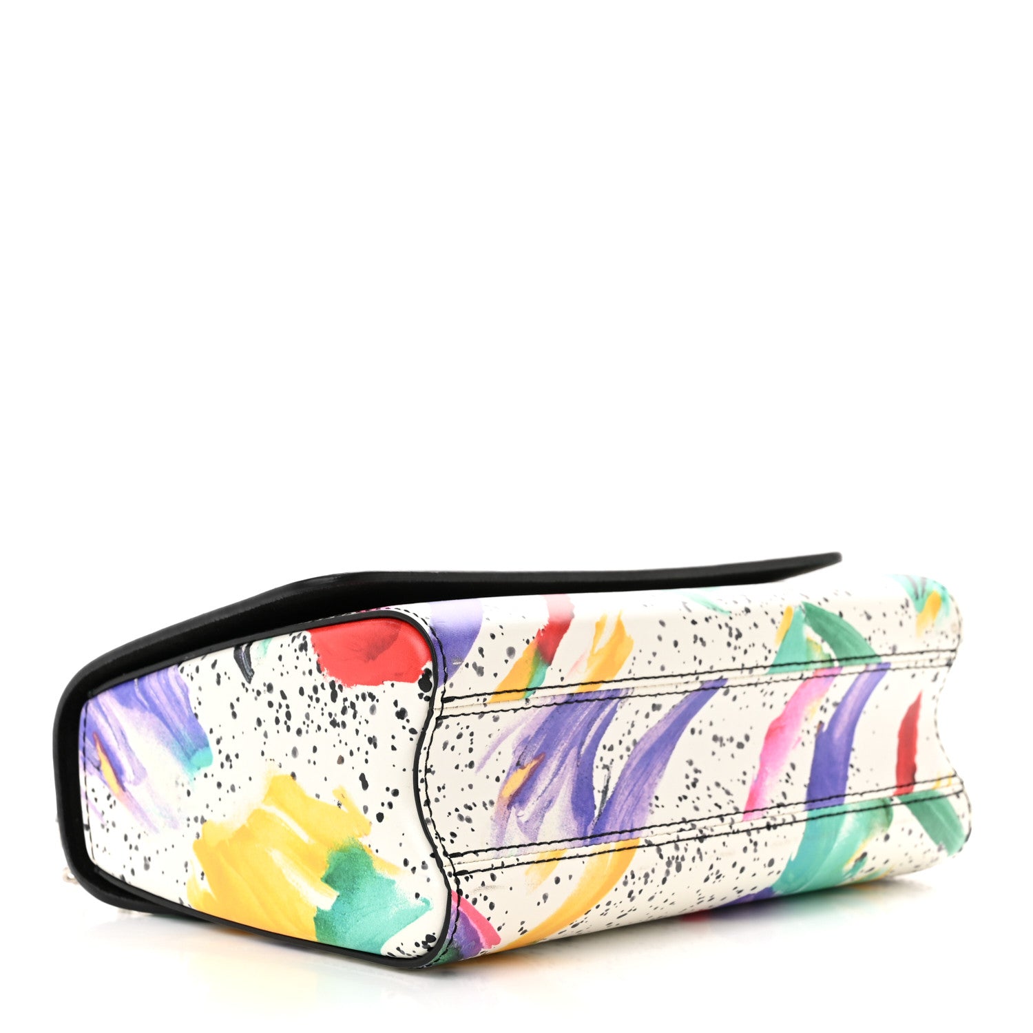 Louis Vuitton Calfskin Splash Print Twist Shoulder Bag MM White 4 of 12