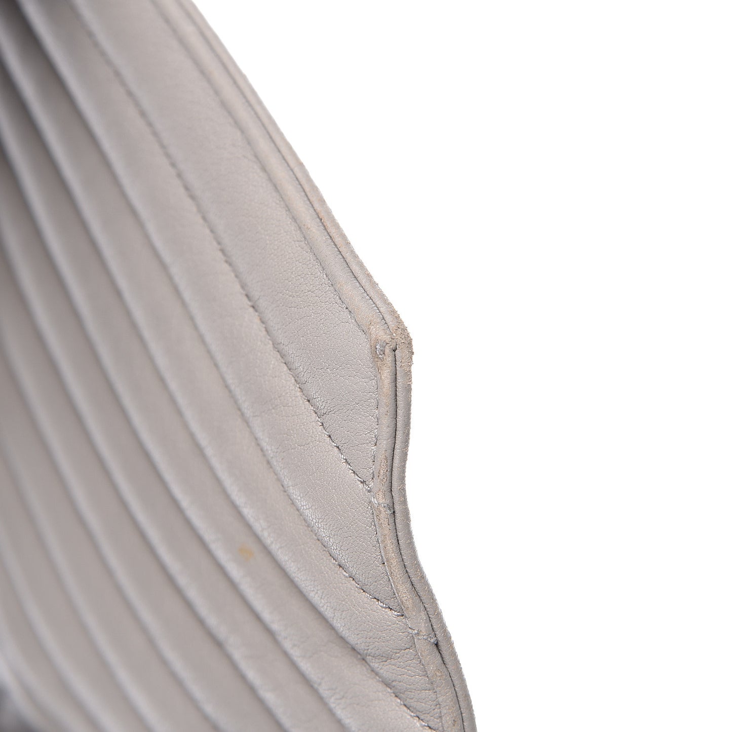 Sheepskin Matelasse Chevron Monogram Large College Satchel Light Grey