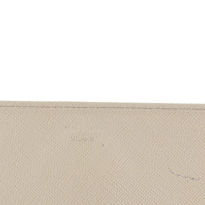 Prada Saffiano Metal Oro Chain Wallet Pomice 6 of 8