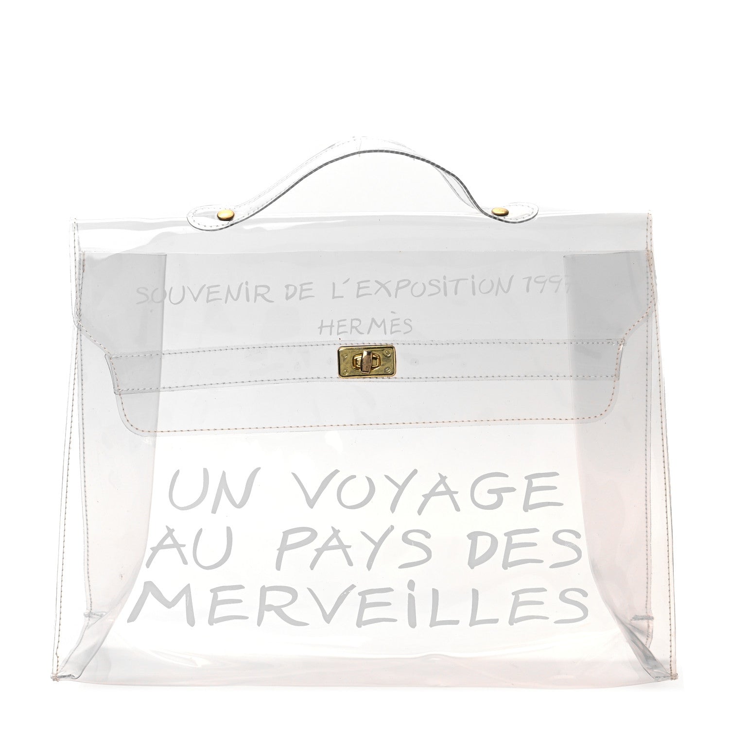 Hermes Vinyl Souvenir De L'Exposition Kelly Transparent 1 of 8