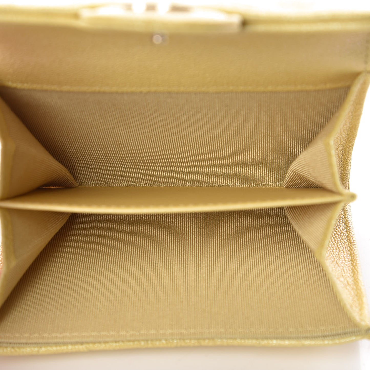 Iridescent Caviar Quilted Card Holder Wallet Yellow