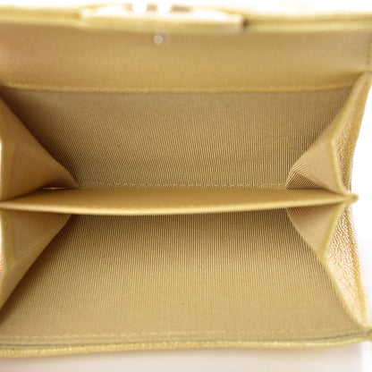 Chanel Iridescent Caviar Quilted Card Holder Wallet Yellow 5 of 9