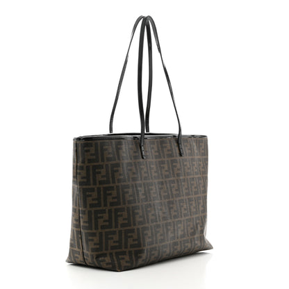 Fendi Zucca Spalmati Patent Baguette Print Medium Roll Tote Tobacco 3 of 10
