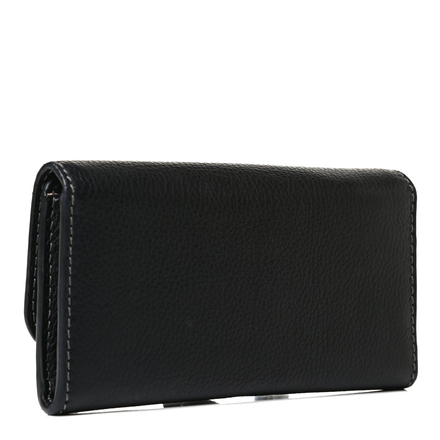 Calfskin Marcie Continental Flap Wallet Black