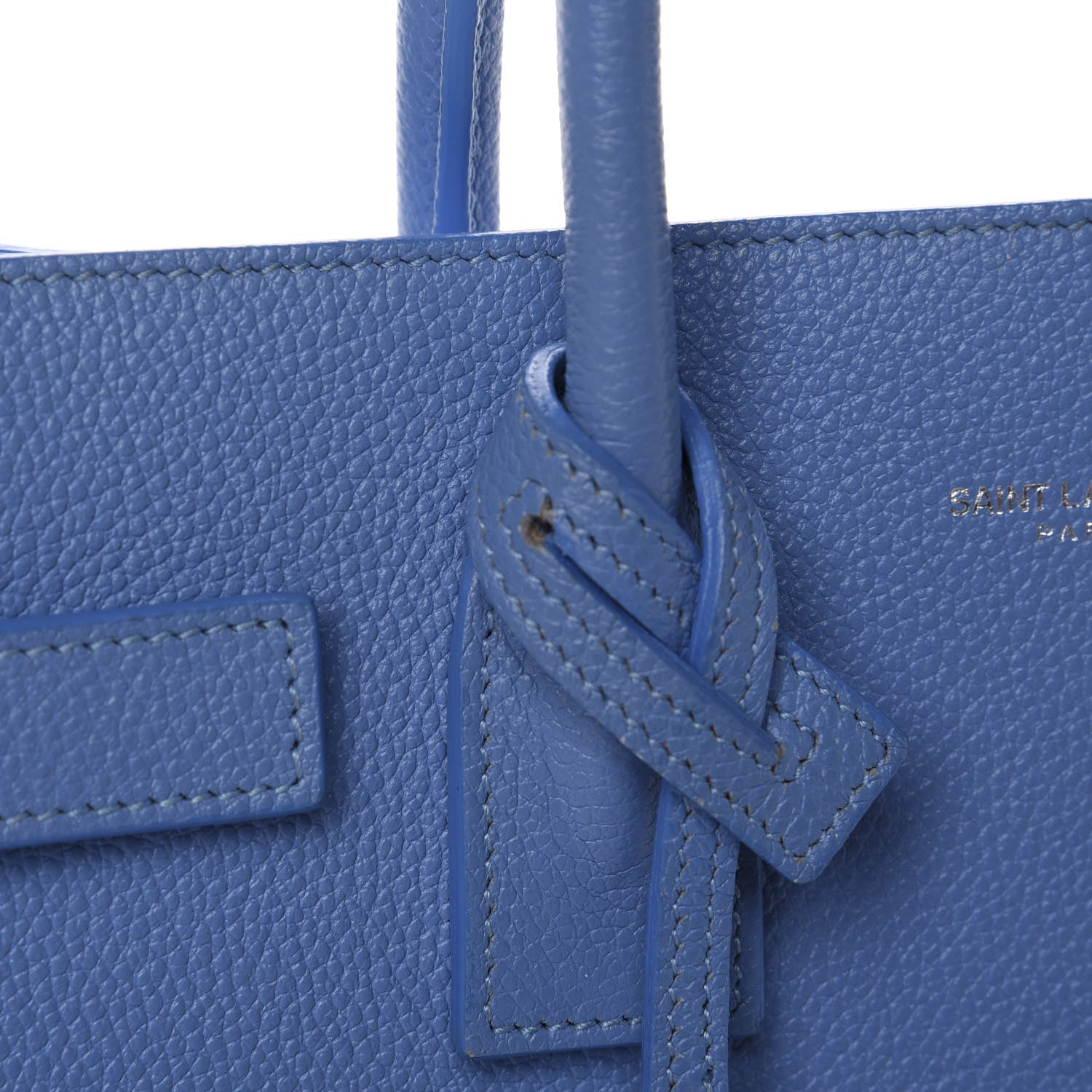Saint Laurent Grained Calfskin Baby Sac De Jour Blue Clair 9 of 12