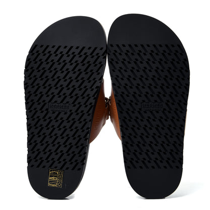Hermes Calfskin Womens Chypre Sandals 35 Gold 5 of 6