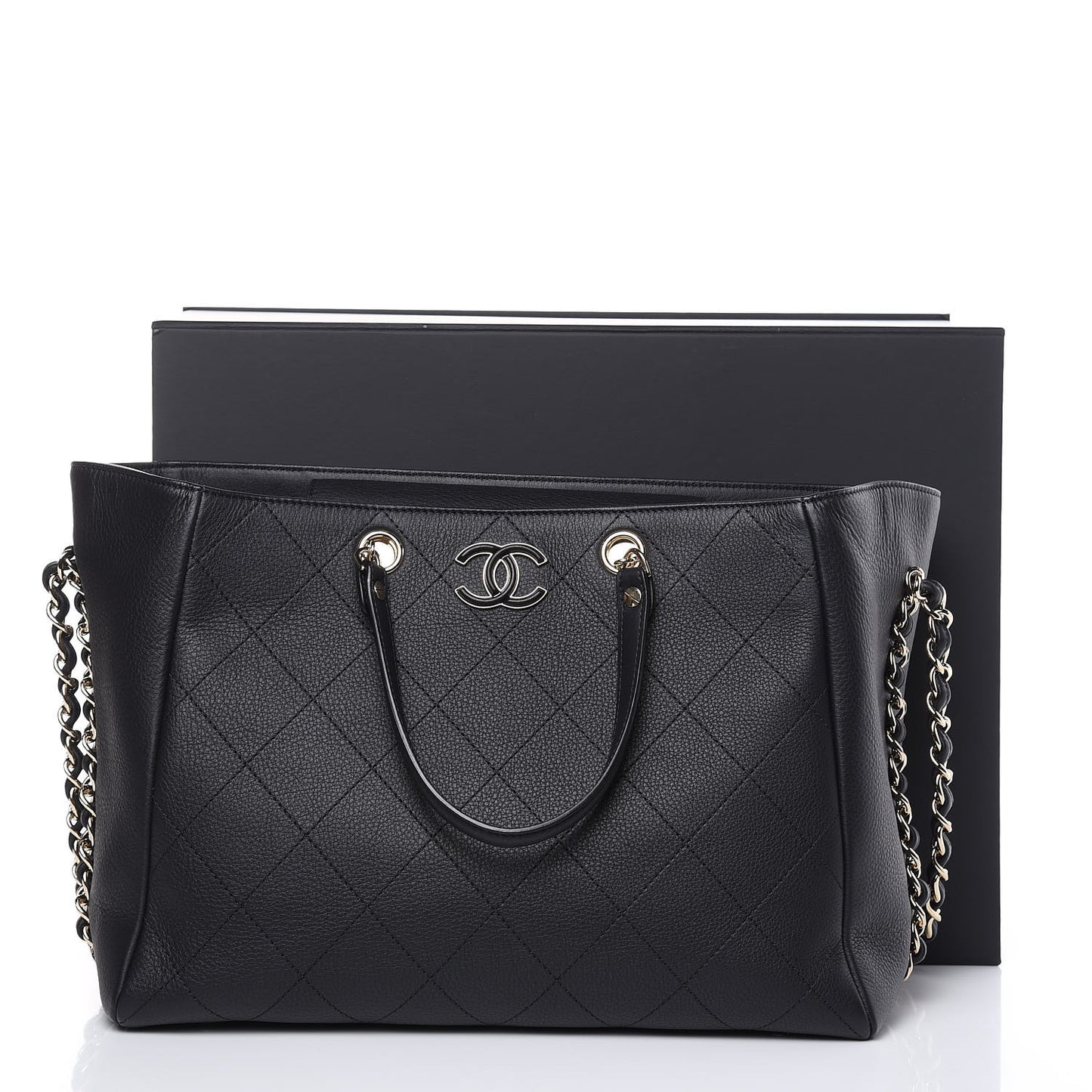 Bullskin Stitched Medium Shopping Bag Black