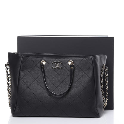 Chanel Bullskin Stitched Medium Shopping Bag Black 12 of 12
