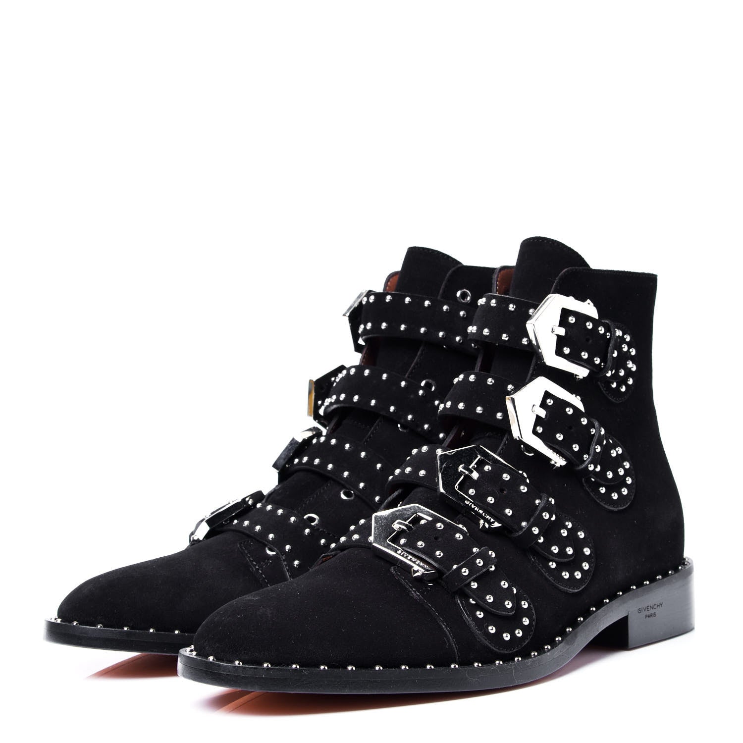 Givenchy Velvet Studded Prue Buckle Bootie 38 Black 4 of 10