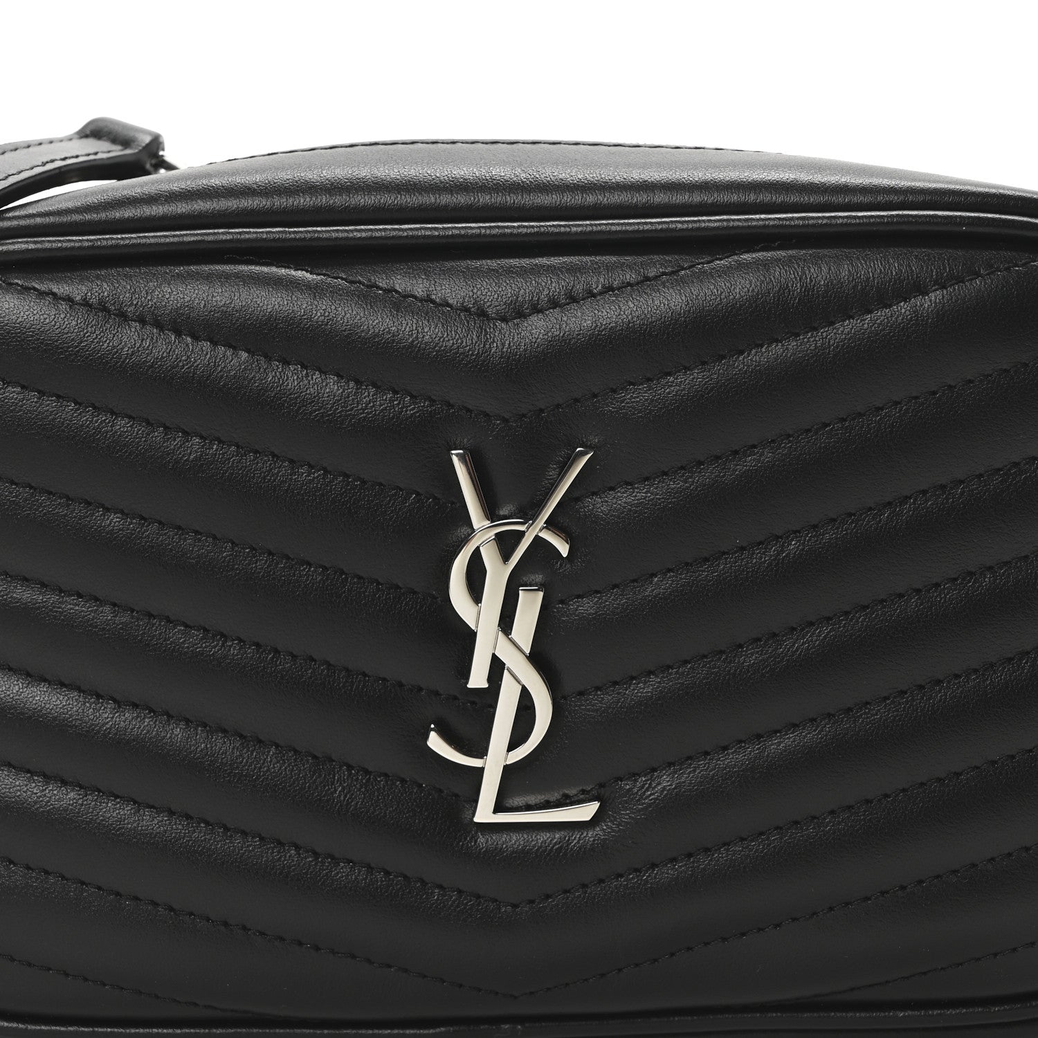 Saint Laurent Calfskin Matelasse Monogram Mini Lou Camera Bag Black 8 of 10