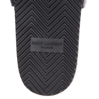 Saint Laurent Lambskin Joan Slide Sandals 37 Black 5 of 8