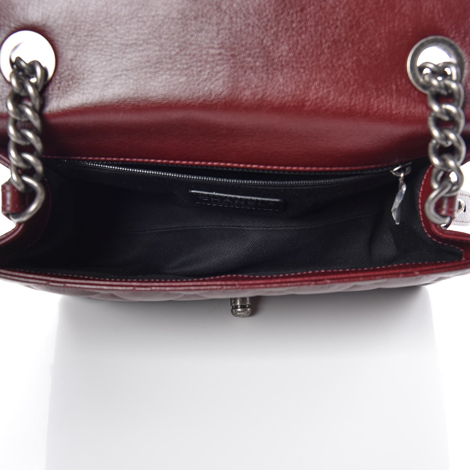 Chanel Goatskin Quilted Medium City Rock Flap Burgundy 7 of 10