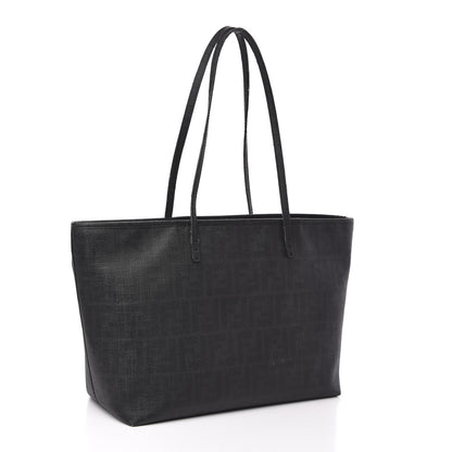 Fendi Zucca Spalmati Small Roll Tote Black 2 of 16