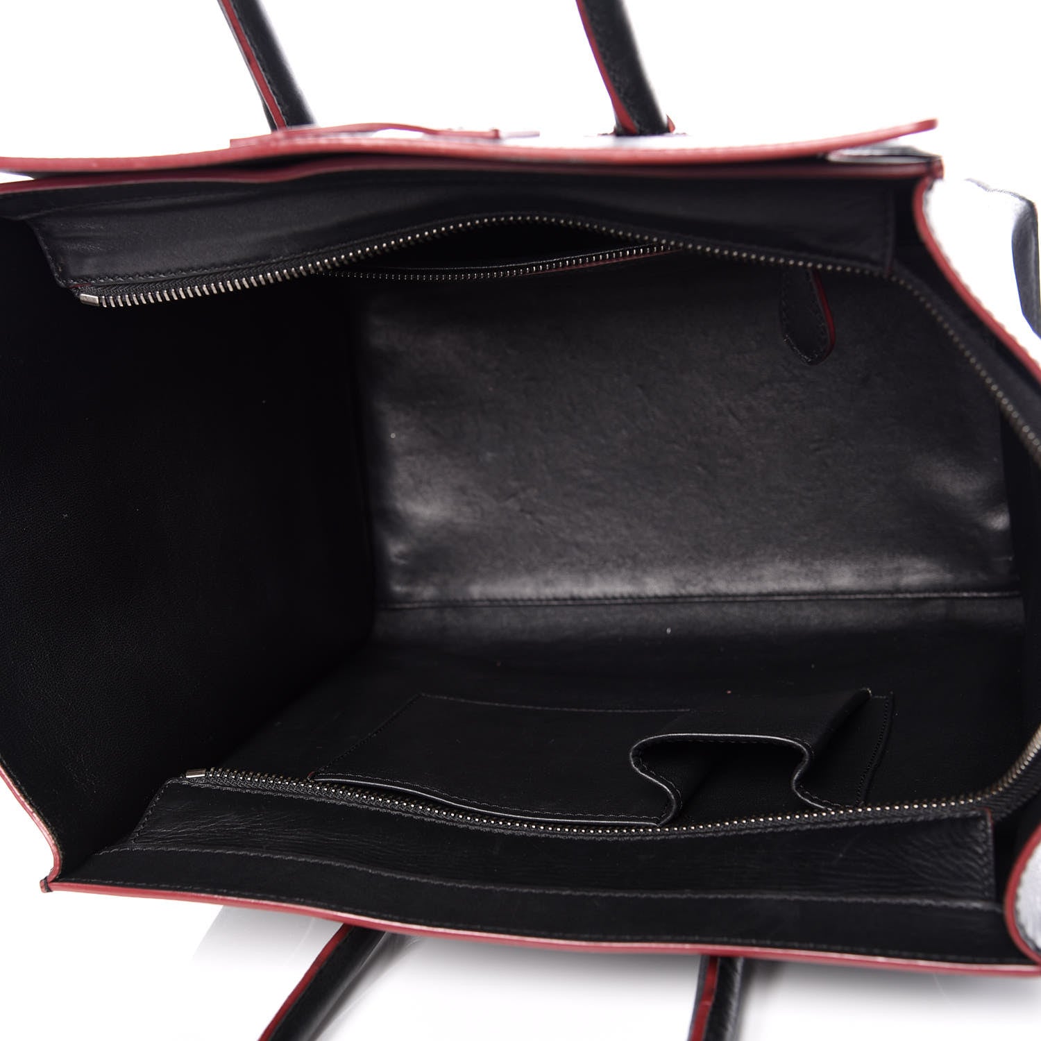Celine Smooth Calfskin Mini Luggage Black Pink Trim 7 of 19