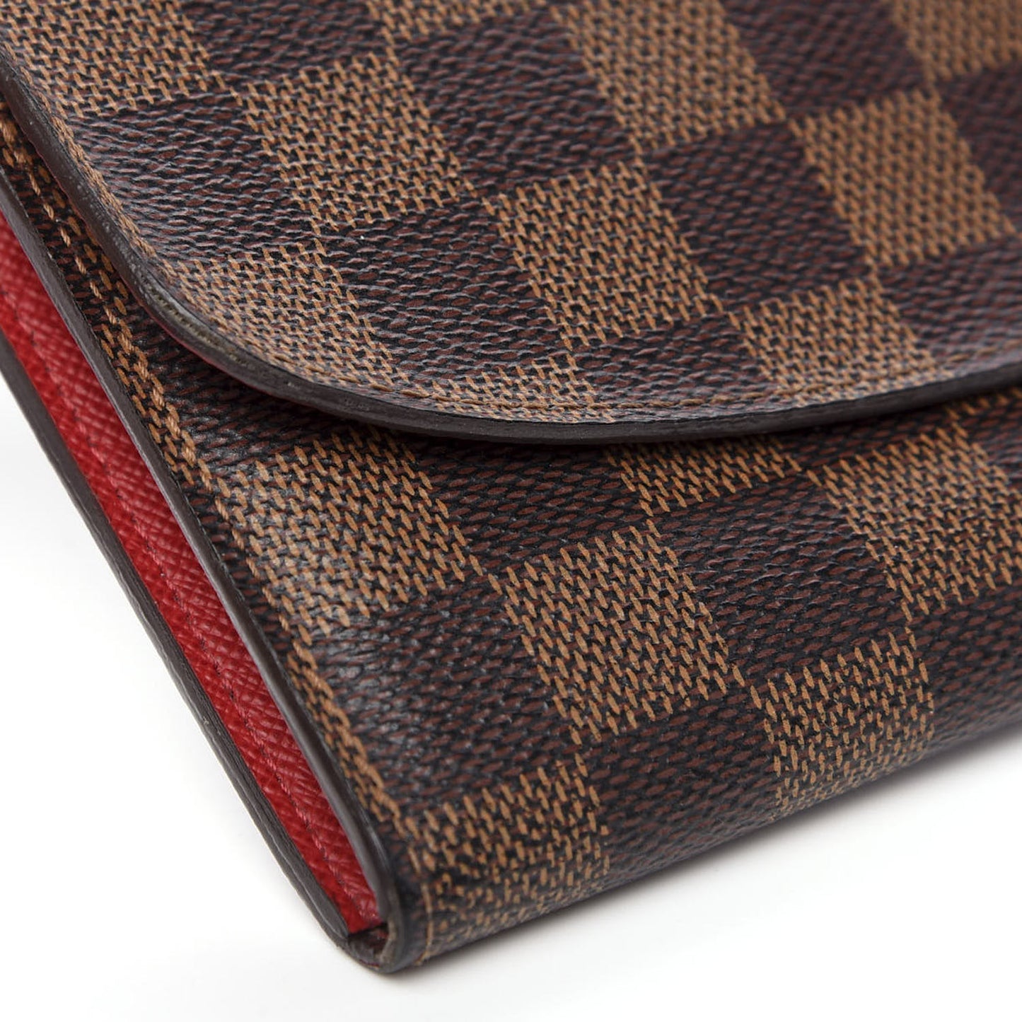 Damier Ebene Emilie Wallet Red