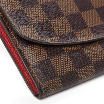 Louis Vuitton Damier Ebene Emilie Wallet Red 10 of 10