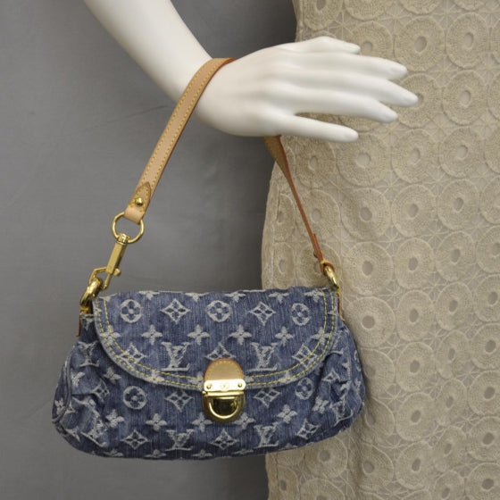 Louis Vuitton Monogram Denim Mini Pleaty Blue 3 of 11