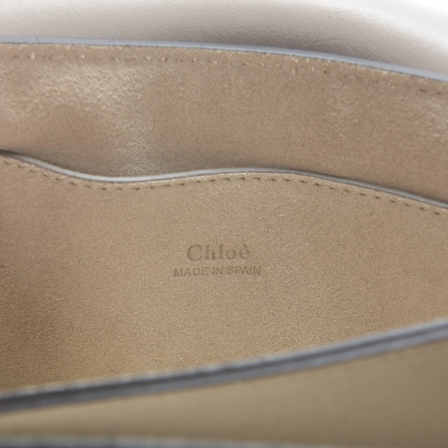 Suede Calfskin Small Faye Shoulder Bag Motty Grey