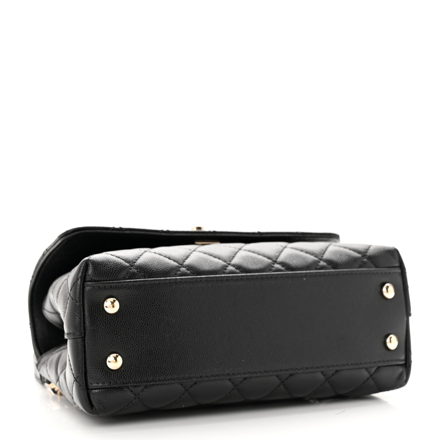 Caviar Quilted Mini Coco Handle Flap Black