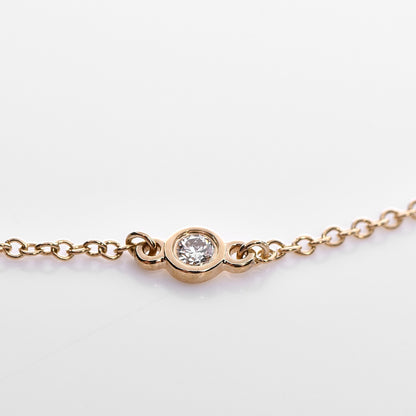Tiffany 18K Yellow Gold Diamond .03ct Elsa Peretti Diamonds by the Yard Bracelet 3 of 5