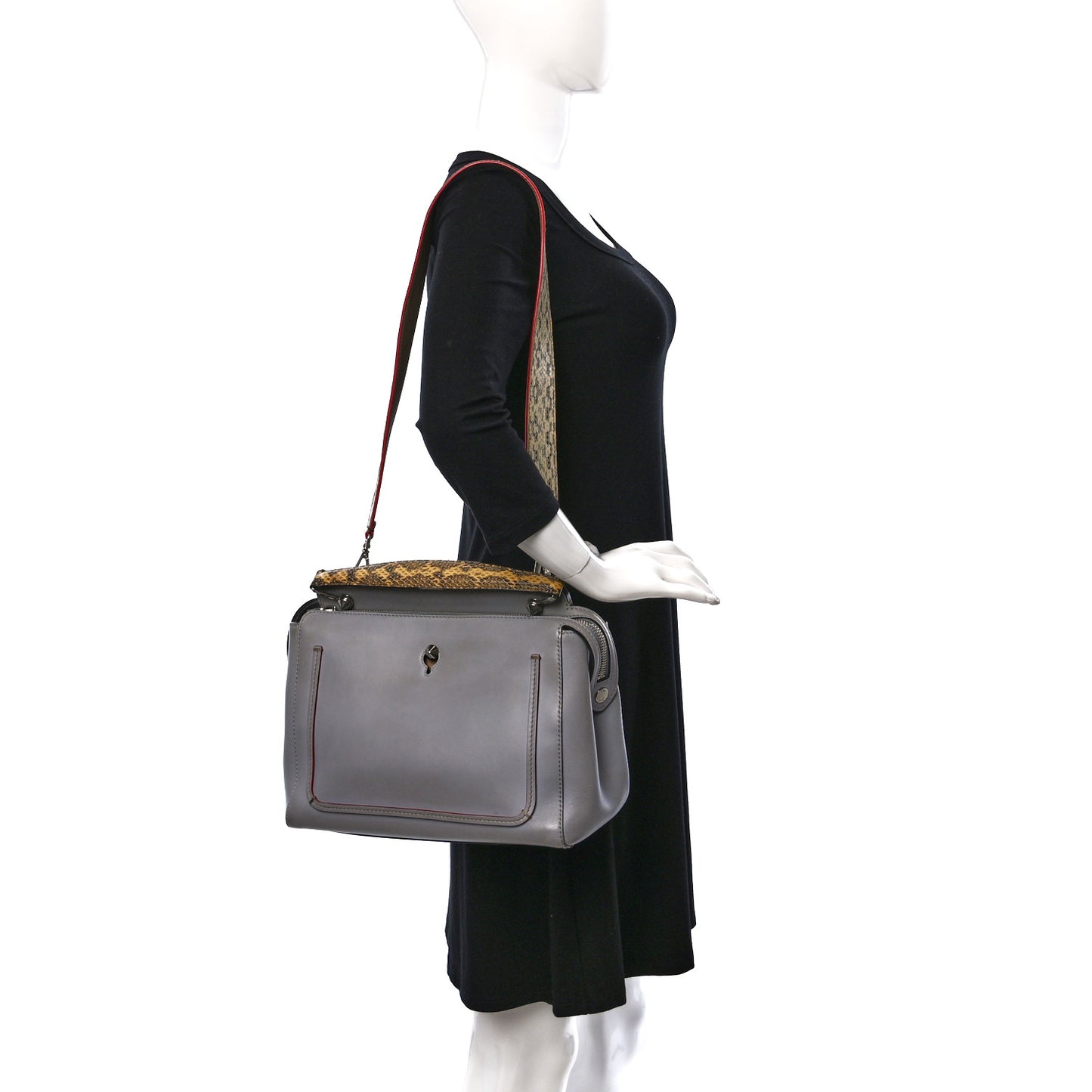 Vitello Baltico Dolce Elaphe DotCom Satchel Ardesia Grano Multicolor