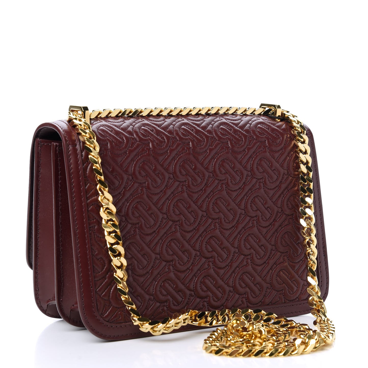 Calfskin Monogram Embossed Small TB Chain Bag Oxblood