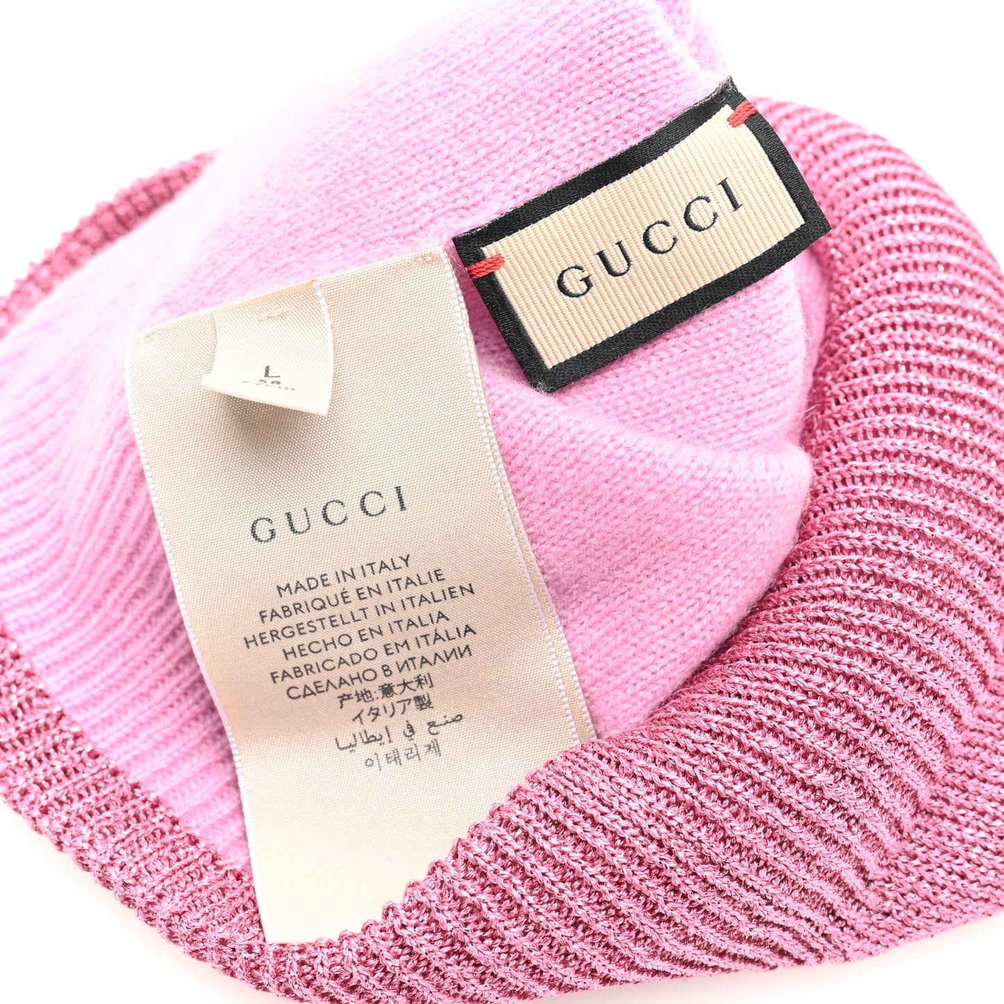 Lame Jacquard Monlux Beanie Hat L Roseate Yellow