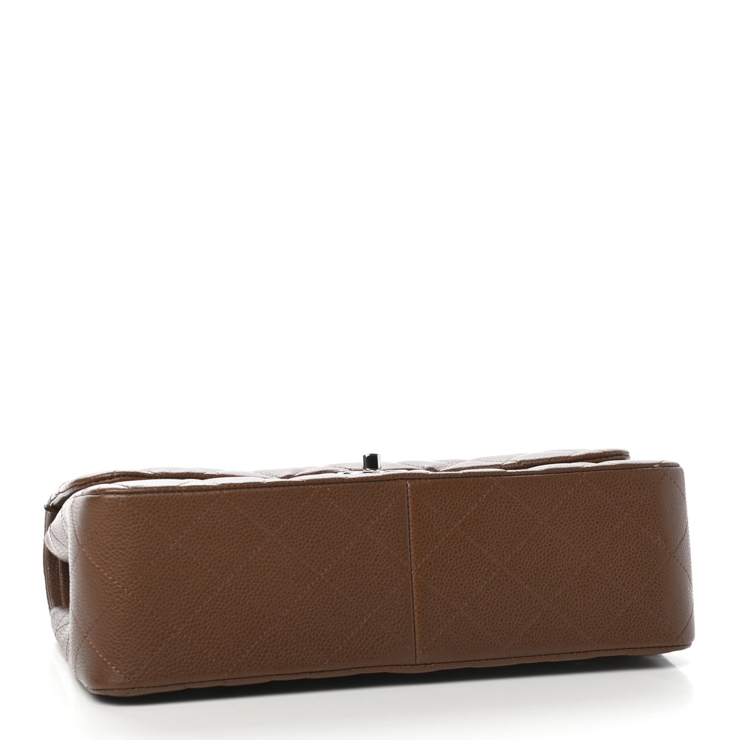 Caviar Quilted Jumbo Double Flap Brown