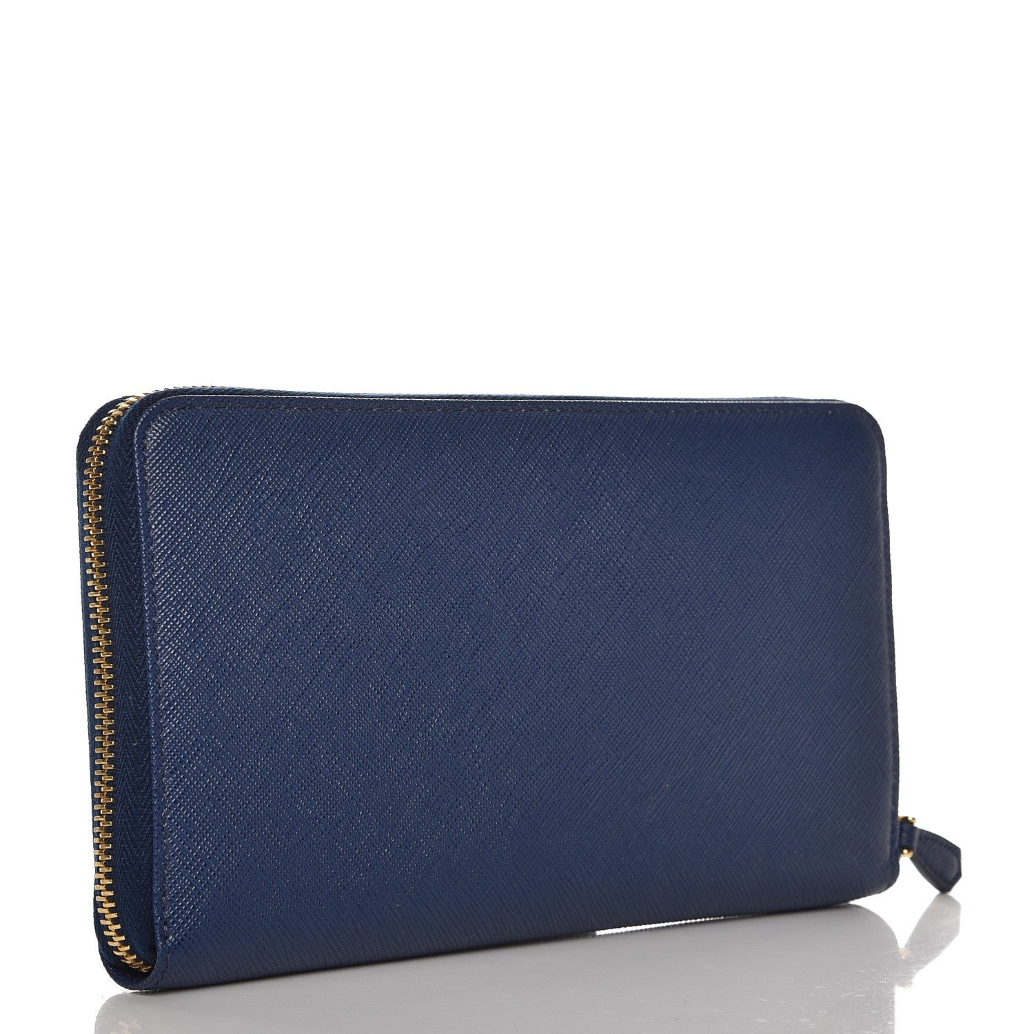 Prada Saffiano Large Zip Around Travel Wallet Bleuette 3 of 7
