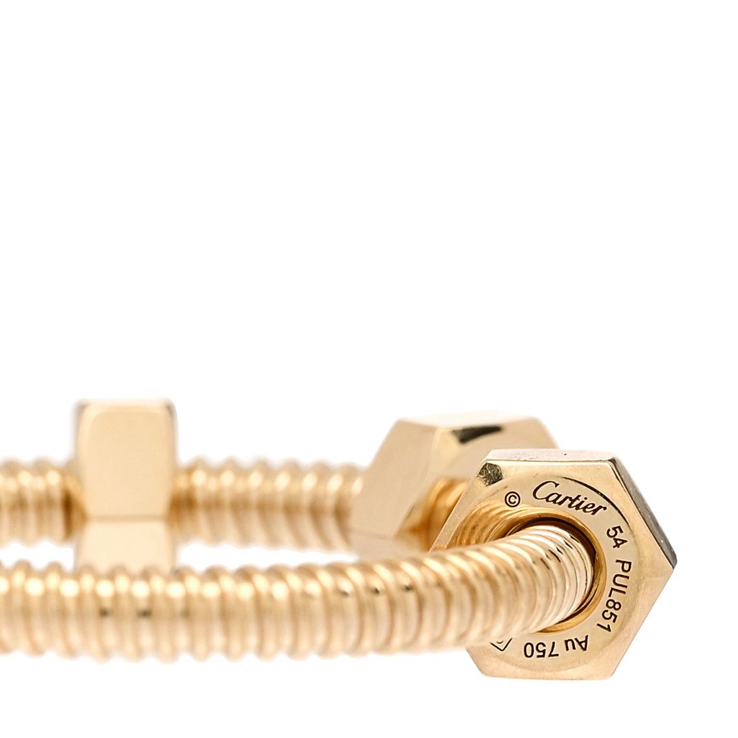 18K Yellow Gold Ecrou De Cartier Ring 54 6.75