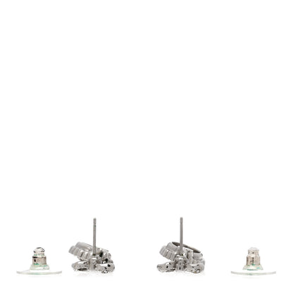 Chanel Crystal CC Bow Drop Earrings Silver 3 of 5