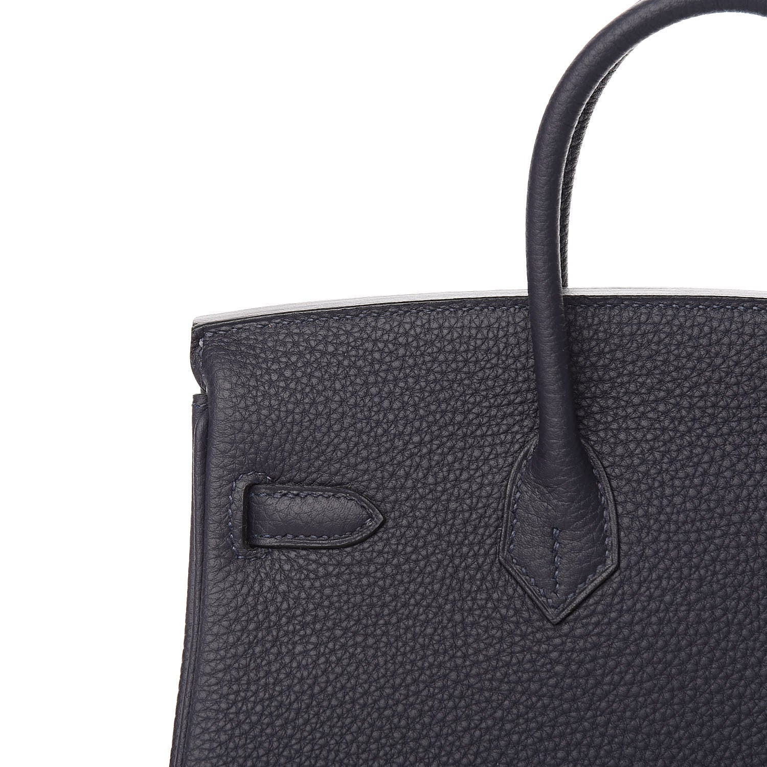 Hermes Togo Horseshoe Birkin 25 Bleu Nuit Rose Azalee 29 of 33