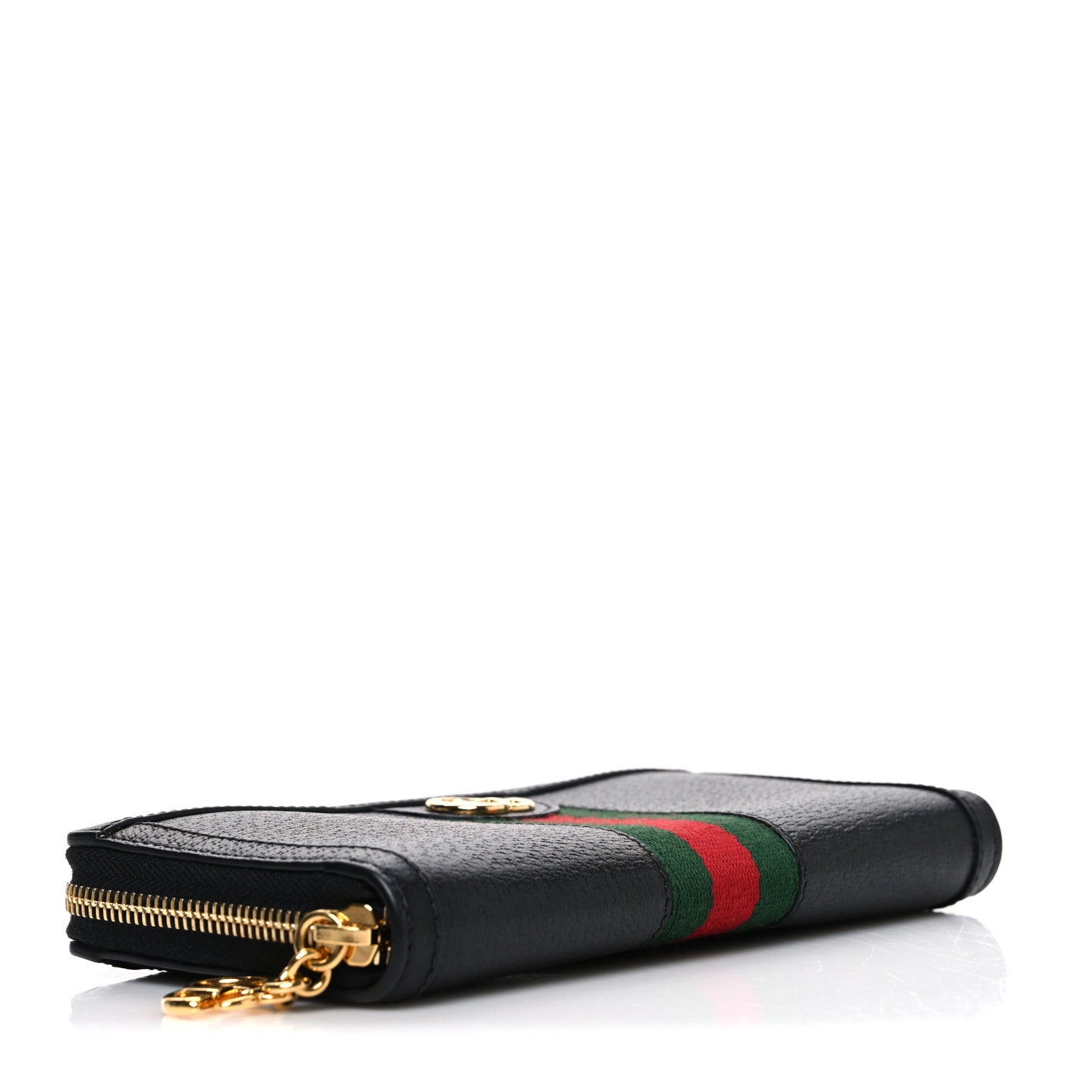 Gucci Calfskin Web Ophidia Zip Around Wallet Black 4 of 7