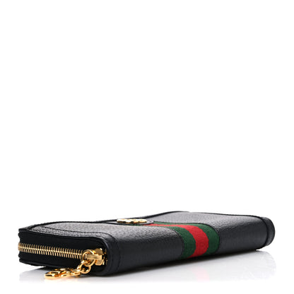 Gucci Calfskin Web Ophidia Zip Around Wallet Black 4 of 7