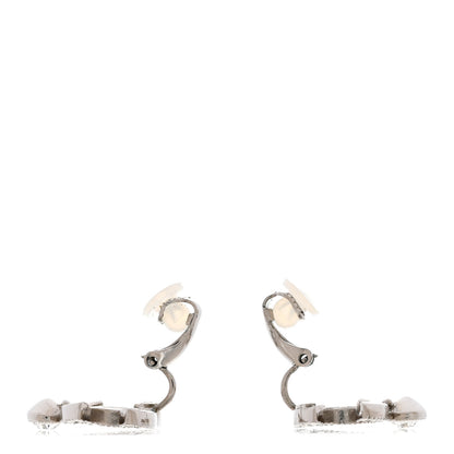 Chanel Crystal CC Clip On Earrings Silver 3 of 6