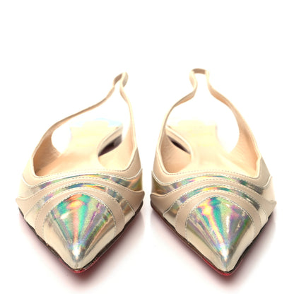Christian Louboutin Iridescent Patent Degradama Slingback Flats 37.5 Iridescent 2 of 8
