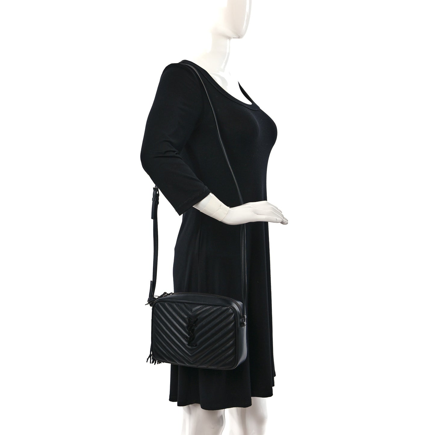 Calfskin Matelasse Monogram Monochrome Lou Camera Bag Black