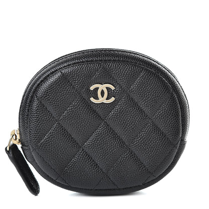 Chanel Caviar Quilted Zip Around Classic Coin Purse Black 1 of 8