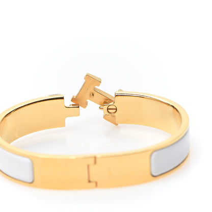 Hermes Enamel Narrow Clic Clac H Bracelet PM White 4 of 5